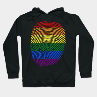 lgbt rights rainbow finger print Hoodie